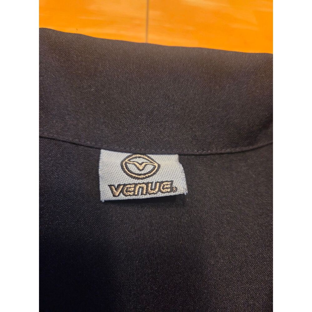 Vintage Bowling Shirt Men's L Burgundy/Black Button-Up Embroidered Martini Glass - Picture 3 of 6